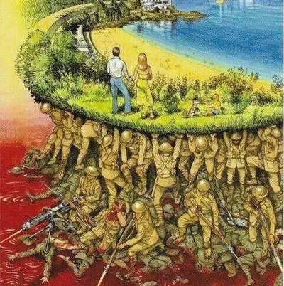 Soldiers hold up society blank meme template