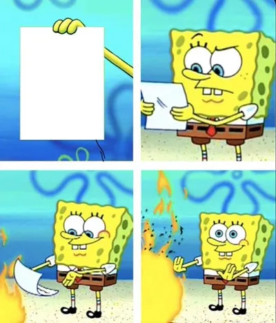Spongebob yeet blank meme template