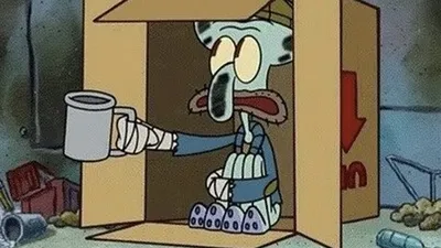 Squidward Spare Change blank meme template