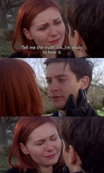 Tell me the truth, I'm ready to hear it blank meme template