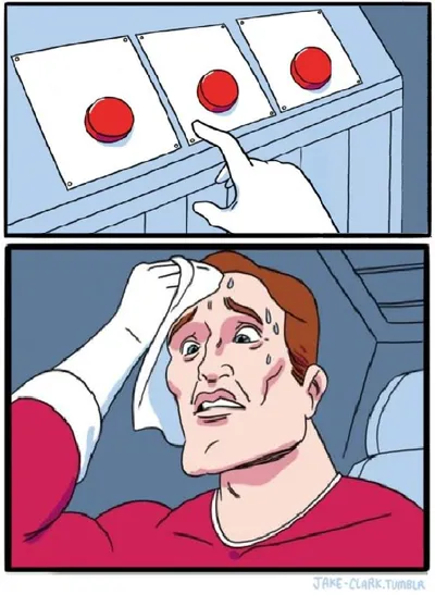 Three Buttons blank meme template