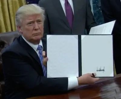 Trump Bill Signing blank meme template