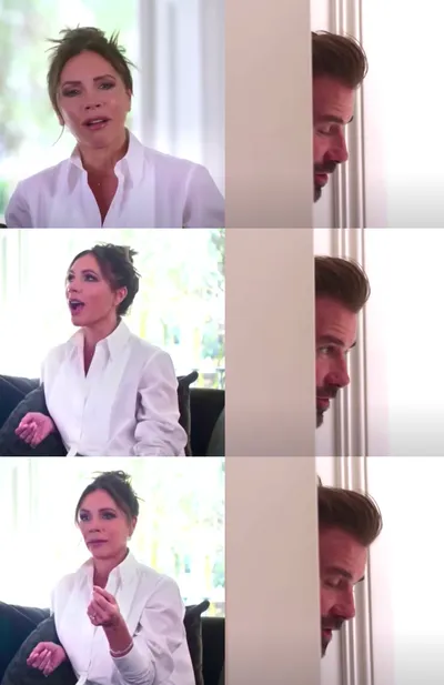 Victoria David Beckham Be Honest blank meme template