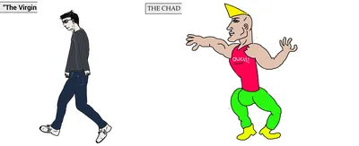Virgin and Chad blank meme template