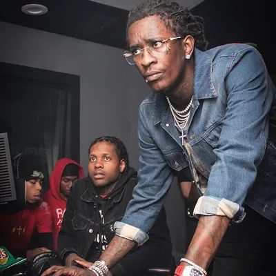 Young Thug and Lil Durk troubleshooting blank meme template