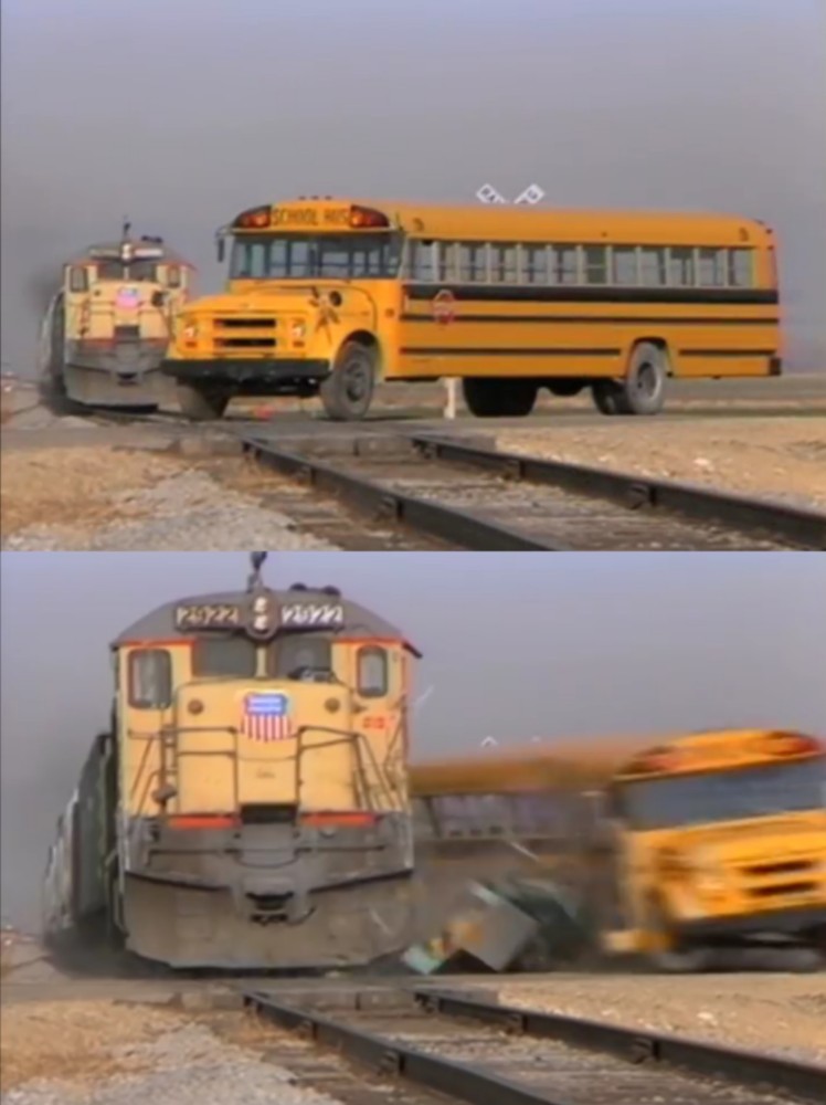 Train Crashes Bus blank meme template